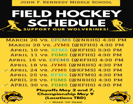   JFKMS Field Hockey Schedule